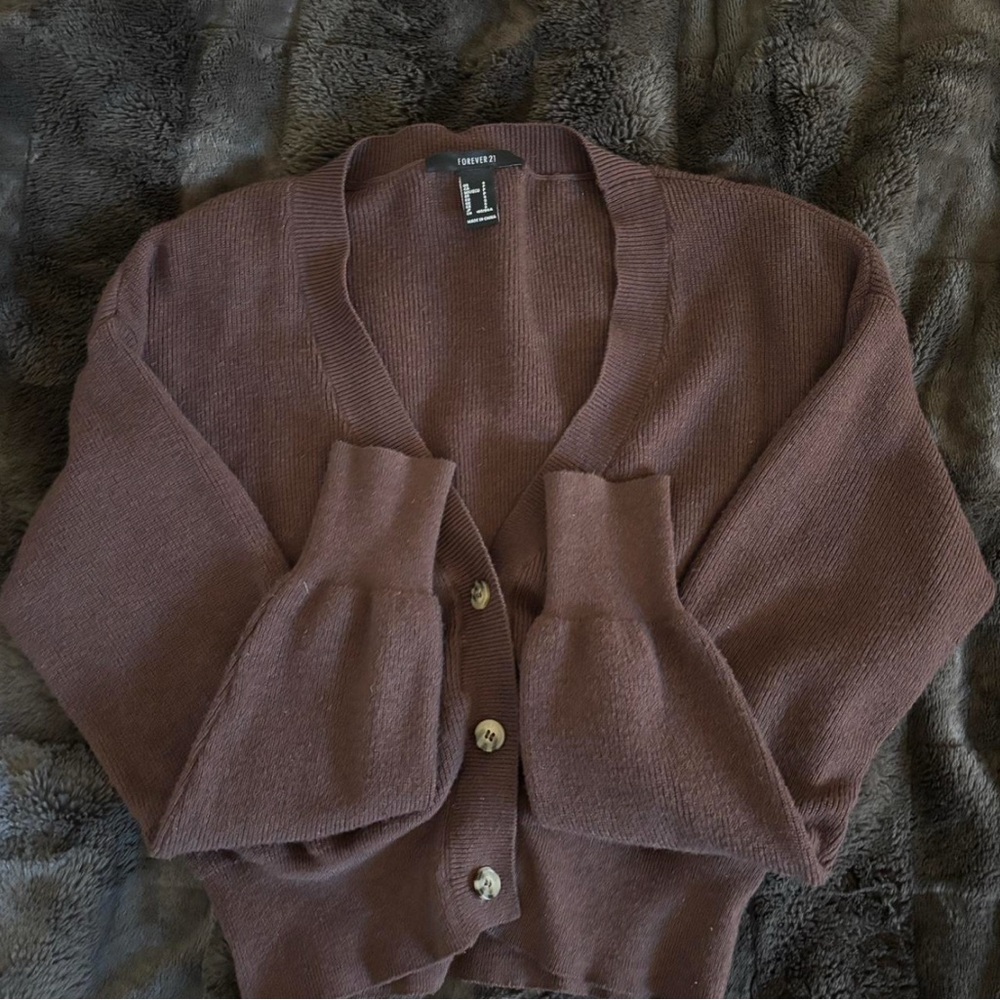 Forever 21 Women's Brown Cardigan Sweater